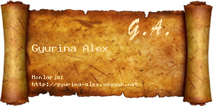 Gyurina Alex névjegykártya